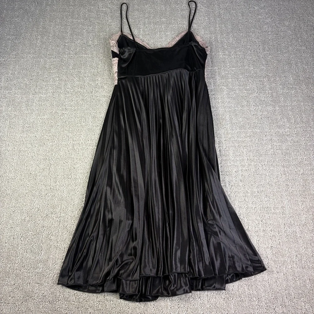 Vintage XOXO Y2K Lace Babydoll Top Black Pleated USA Mini Dress M Fairy Chic - Picture 7 of 7